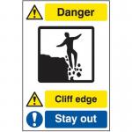 Quarry Sign: Cliff Edge Stay Away - Fmx (400 X 600 Mm) 423661