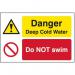 Quarry Sign: Danger Deep Coldwater Do Not Swim - Fmx (600 X 400 Mm) 423667