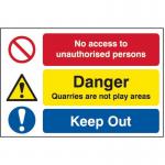 Quarry Sign: No Access to Unauthorisedpersons - Dib (600 X 400 Mm) 423689
