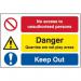 Quarry Sign: No Access to Unauthorisedpersons - Fmx (600 X 400 Mm) 423690