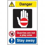 Quarry Sign: Quarries Are Nota Play Area Stay Away - Fmx (400 X 600 Mm) 423692