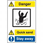 Quarry Sign: Quick Sand Stay Away - Dib (400 X 600 Mm) 423693