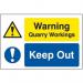 Quarry Sign: Warning Quarryworkings Keep Out - Fmx (600 X 400 Mm) 423698