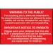 Building Site Warning to Publicand Parents - Pp (600 X 400 Mm) 423708