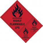 Highly Flammable Lpg Labels- Sav (200 X 300 Mm) (pack of 3) 423724