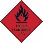 Highly Flammable Lpg -labels (100 X 100 mm Roll of 250) 423764