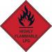 Highly Flammable Lpg -labels (100 X 100 mm Roll of 250) 423764