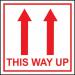 This Way Up Arrows -labels (100 X 100 mm Roll of 250) 423784