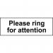 Please Ring for Attention- 1.2 mm Recyclable Pp (300 X 100 Mm) 423837