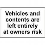 Vehicles and Contents Are Leftentirely at Owners Risk - 1.2 mm Recyclable Pp (300 X 200 Mm) 423960