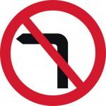 450 mm Dia. Dibond noleft Turn Road Sign (with Channel) 424021