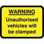 600 X 450 mm Dibond warning Unauthorisedvehicles.. Clamped Road Sign (with Channel) 424057
