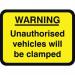 600 X 450 mm Dibond warning Unauthorisedvehicles.. Clamped Road Sign (without Channel) 424058