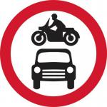 600 mm Dia. Dibond motor Vehiclesprohibited Road Sign (without Channel) 424072