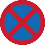 600 mm Dia. Dibond No Stoppingroad Sign (without Channel) 424077