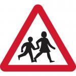 600 mm Tri. Dibond children Going to Orfrom School Or Playground Ahead Road Sign (with Channel) 424087