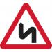 600 mm Tri. Dibond doublebend Ahead Road Sign (with Channel) 424091