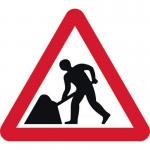 600 mm Tri. Dibond menat Work Road Sign (with Channel) 424100