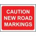 1050 X 750 mm Temporarysign - Caution New Road Markings 424131