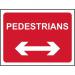 1050 X 750 mm Temporary Sign- Pedestrians (arrow Left & Right) 424137