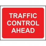 1050 X 750 mm Temporary Sign& Frame - Traffic Control Ahead 424169