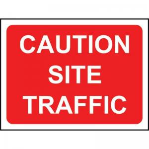 600 X 450mm Temporary Sign - Caution Site Traffic 424189