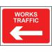 600 X 450 mm Temporarysign - Works Traffic (arrow Left) 424203