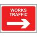 600 X 450 mm Temporarysign - Works Traffic (arrow Right) 424204