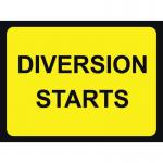 600 X 450 mm Temporarysign & Frame - Diversion Starts 424210