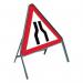 600 mm Tri. Temporary Sign& Frame - Road Narrows Both Lanes 424240