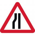 600 mm Tri. Temporarysign & Frame - Road Narrows Left 424241