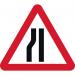 600 mm Tri. Temporarysign & Frame - Road Narrows Left 424241
