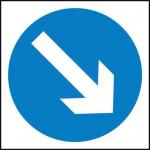 750 X 750 mm Temporarysign- Keep Right Arrow 424260
