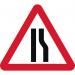 750 mm Tri. Temporary Sign& Frame - Road Narrows Right 424271