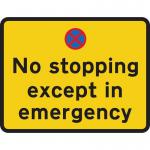 780 X 600 mm Dibond no Stoppingexcept in Emergency Road Sign (without Channel) 424274