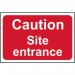 Caution Site Entrance- 1.2 mm Recyclable Pp (600 X 450 Mm) 424288