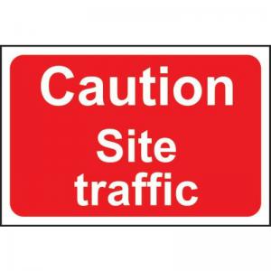 Caution Site Traffic - 1.2mm Recyclable Pp 600 X 400mm 424290