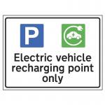 Electric Vehicle Rechargingpoint Only - 1.2 mm Recyclable Pp (400 X 300 Mm) 424309