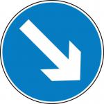 Keep Right Arrow - Classicroll Up Traffic Sign (600 Mm) 424323