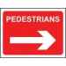 Pedestrians Arrow Right - Classicroll Up Traffic Sign (600 X 450 Mm) 424345