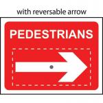 Pedestrians with Reversible Arrow- Classic Roll Up Traffic Sign (600 X 450 Mm) 424349