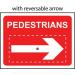 Pedestrians with Reversible Arrow- Classic Roll Up Traffic Sign (600 X 450 Mm) 424349