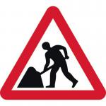 Road Works - Classic Rollup Traffic Sign (600 mm Tri) 424359