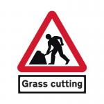 Road Works & Grass Cutting Suppplate - Classic Roll Up Traffic Sign (600 mm Tri) 424363