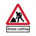 Road Works & Grass Cutting Suppplate - Classic Roll Up Traffic Sign (750 mm Tri) 424364