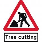 Road Works & Tree Cutting Supp Plate- Classic Roll Up Traffic Sign (600 mm Tri) 424367