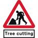 Road Works & Tree Cutting Supp Plate- Classic Roll Up Traffic Sign (600 mm Tri) 424367