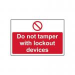 Do Not Tamper with Lockoutdevices - 1.2 mm Recyclable Pp (300 X 200 Mm) 424467