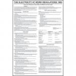 Safety Poster: Electricityat Work Regulations - 1.2 mm Recyclable Pp (400 X 600 Mm) 424502