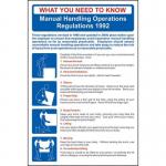 Safety Poster: Manual Handlingregulations - 1.2 mm Recyclable Pp (400 X 600 Mm) 424504